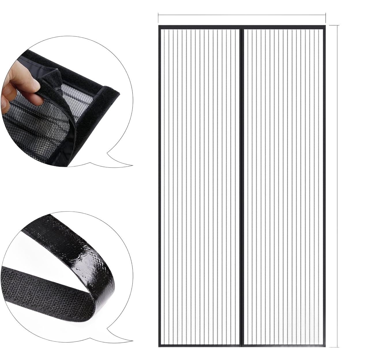 MYCARBON Magnetyczna moskitiera na okno przeciw komarom, muchom, owadom (120 x 230 cm, czarna)