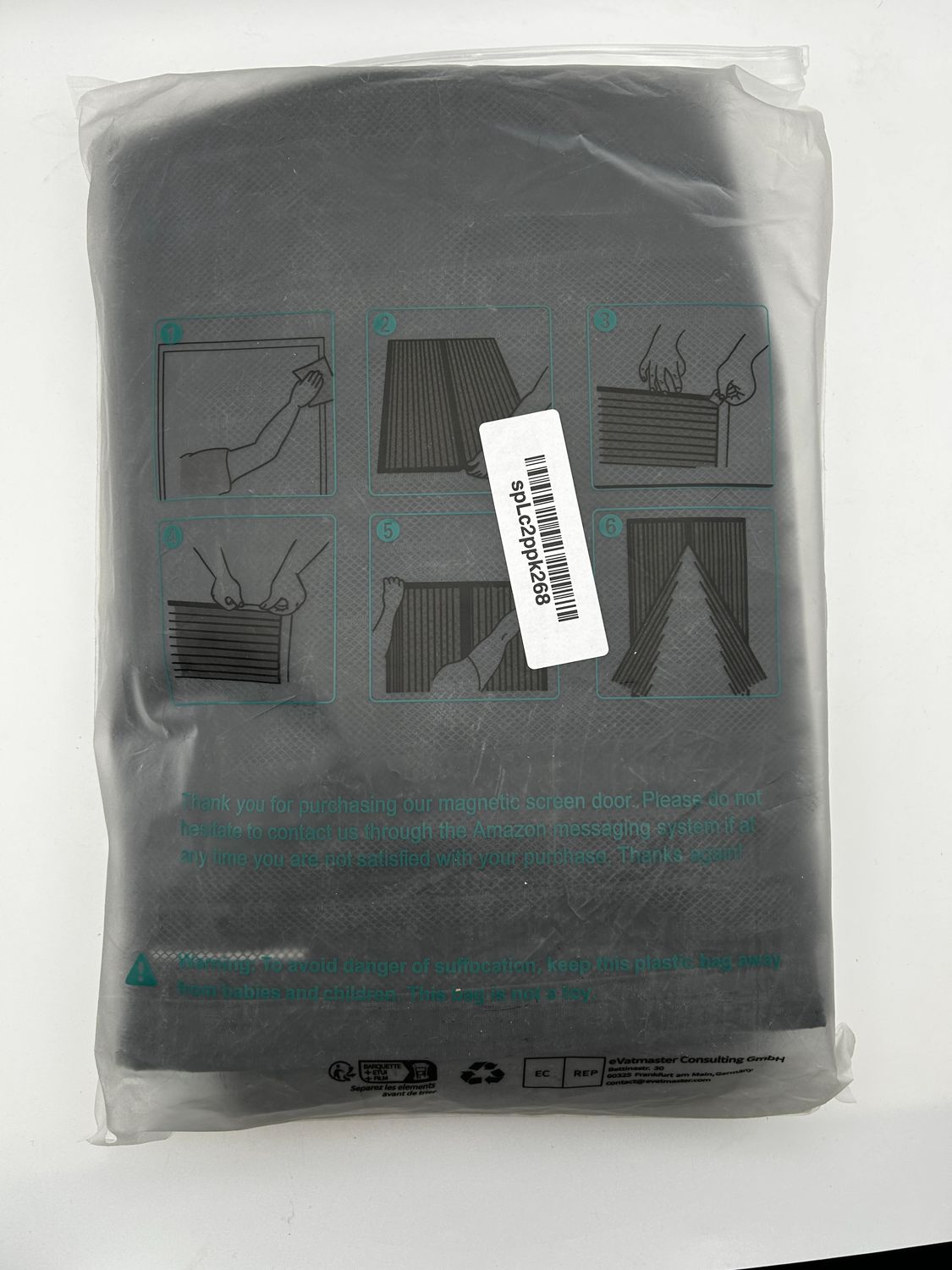 MYCARBON Magnetyczna moskitiera na okno przeciw komarom, muchom, owadom (120 x 230 cm, czarna)