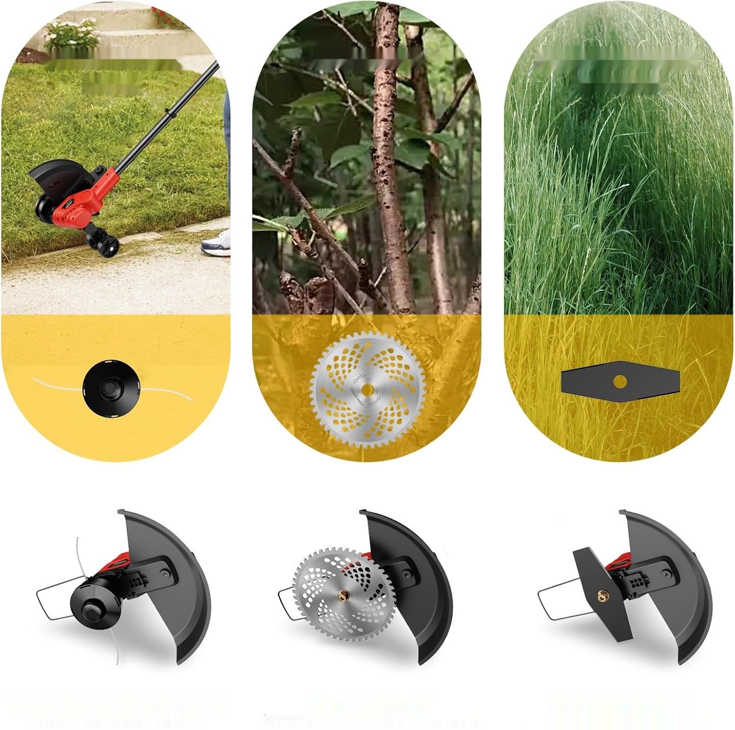 CONENTOOL bezszczotkowy podkaszarka akumulatorowa 1000W z 2x akumulatorem 4000mAh, 24V, 30 cm, czerwona