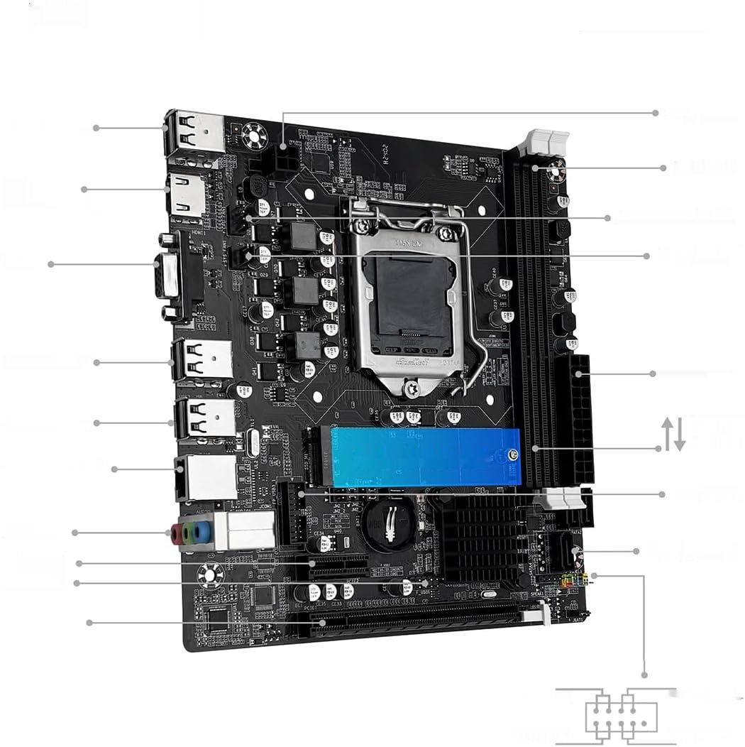 Płyta główna SHANGZHAOYUAN H61C LGA 1155 do gier, kompatybilna zproces