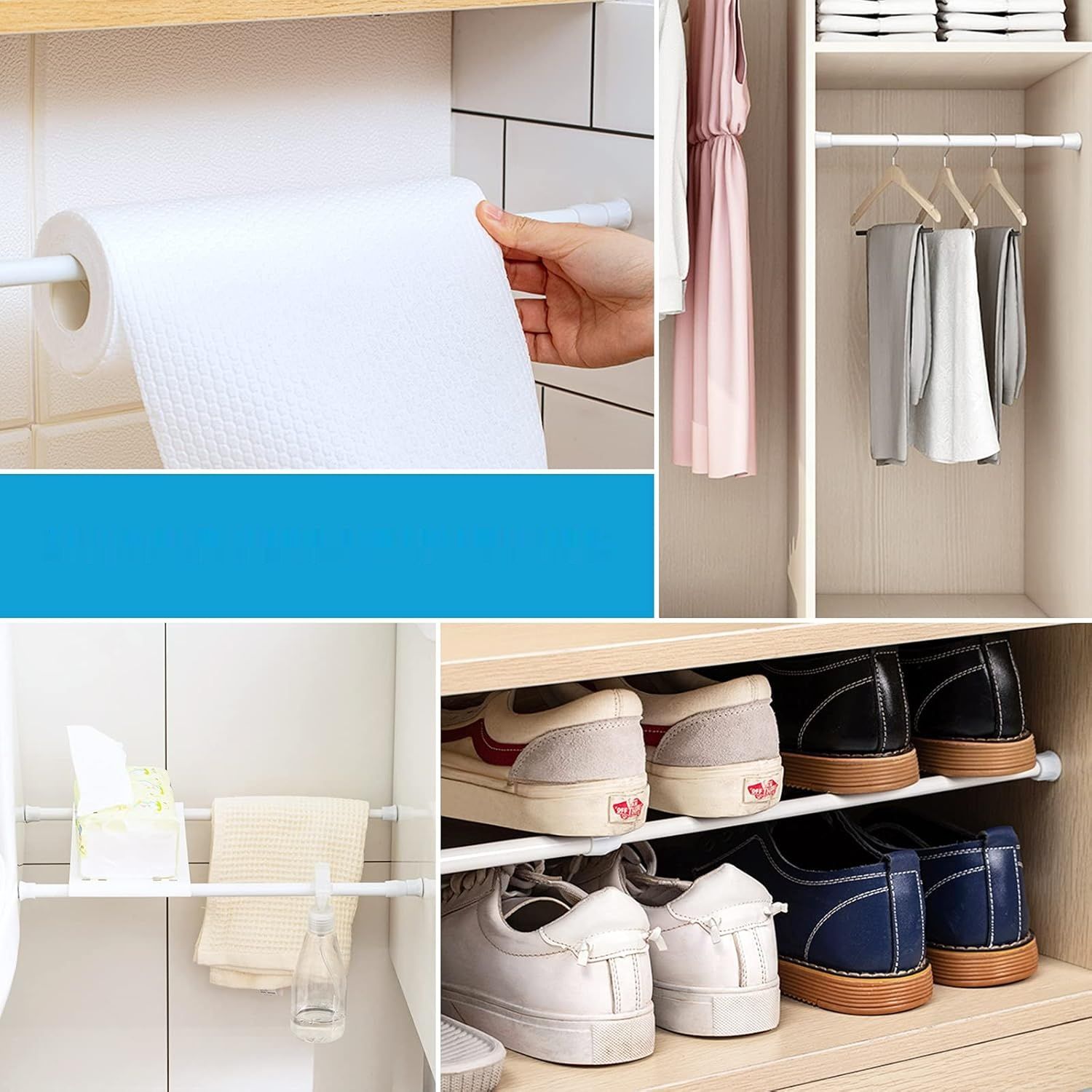 Goowin Zestaw 5 drążków rozporowych do okien, bez wiercenia, z regulan