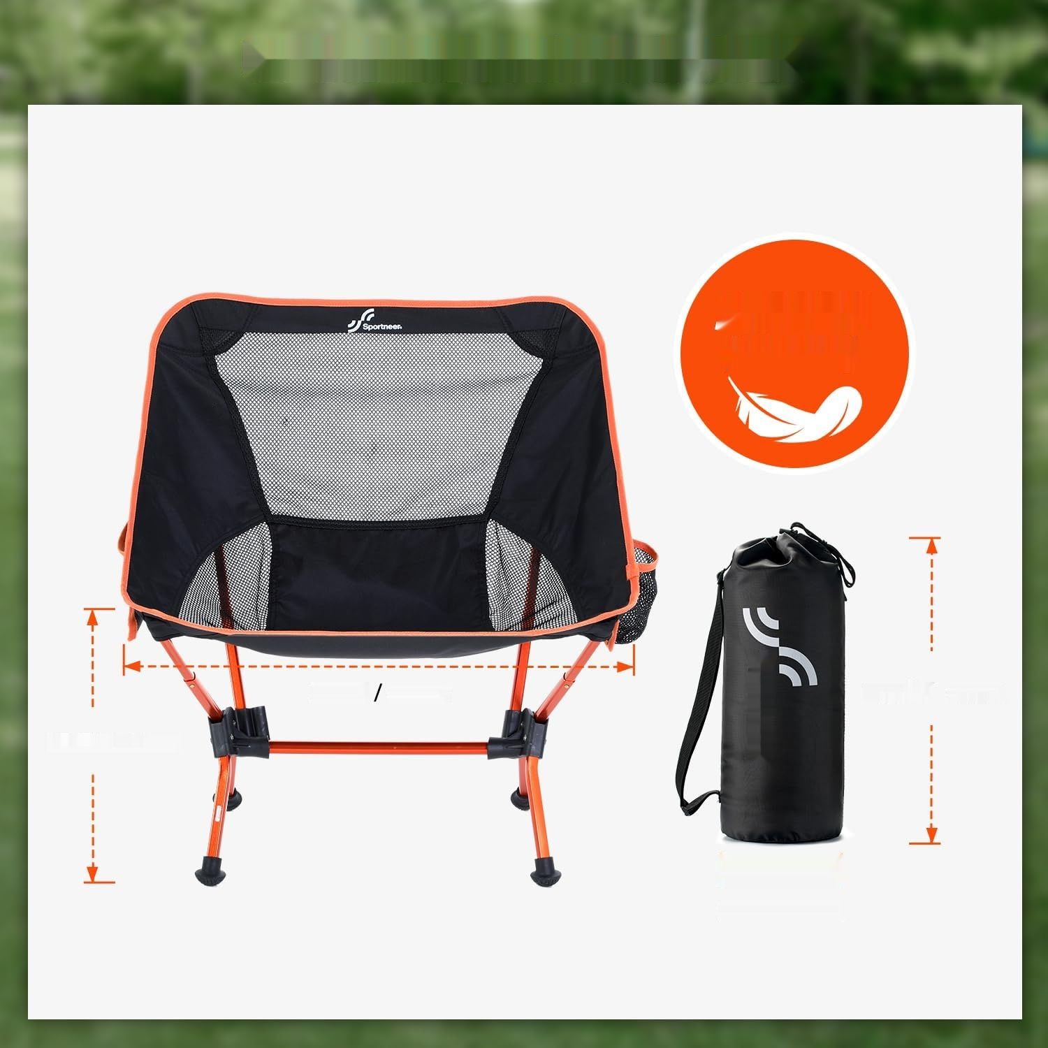 изменить цвет на черный.   Składane krzesło campingowe, krzesło turystyczne o małych wymiarach po