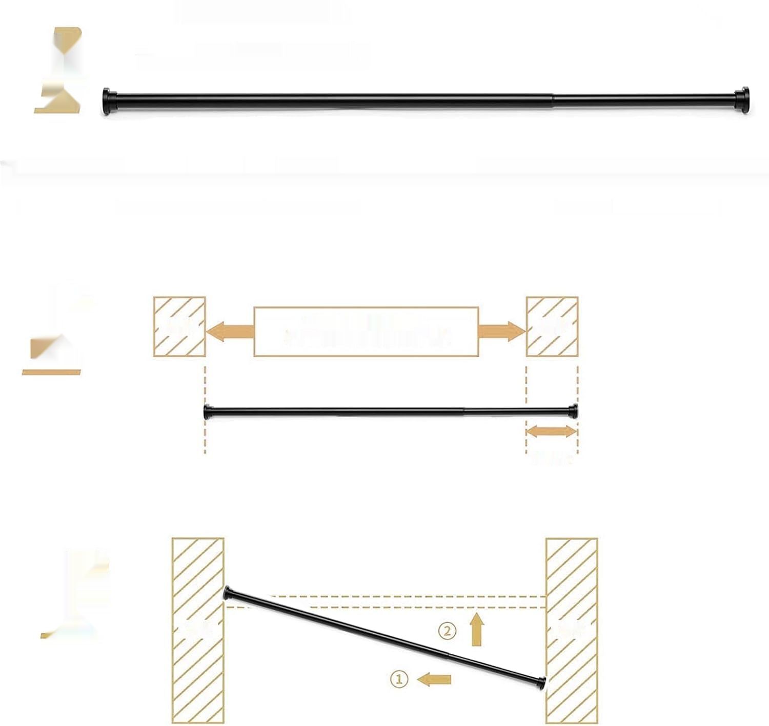 1 sztuka karnisz prysznicowy, drążek na ubrania ze stali nierdzewnej *