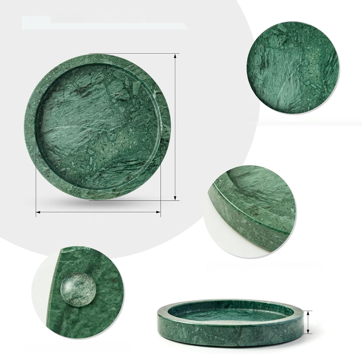 изменить фото на белый!!!    WORHE Naturalna marmurowa taca na pierścionki i biżuterię, okrągła дек