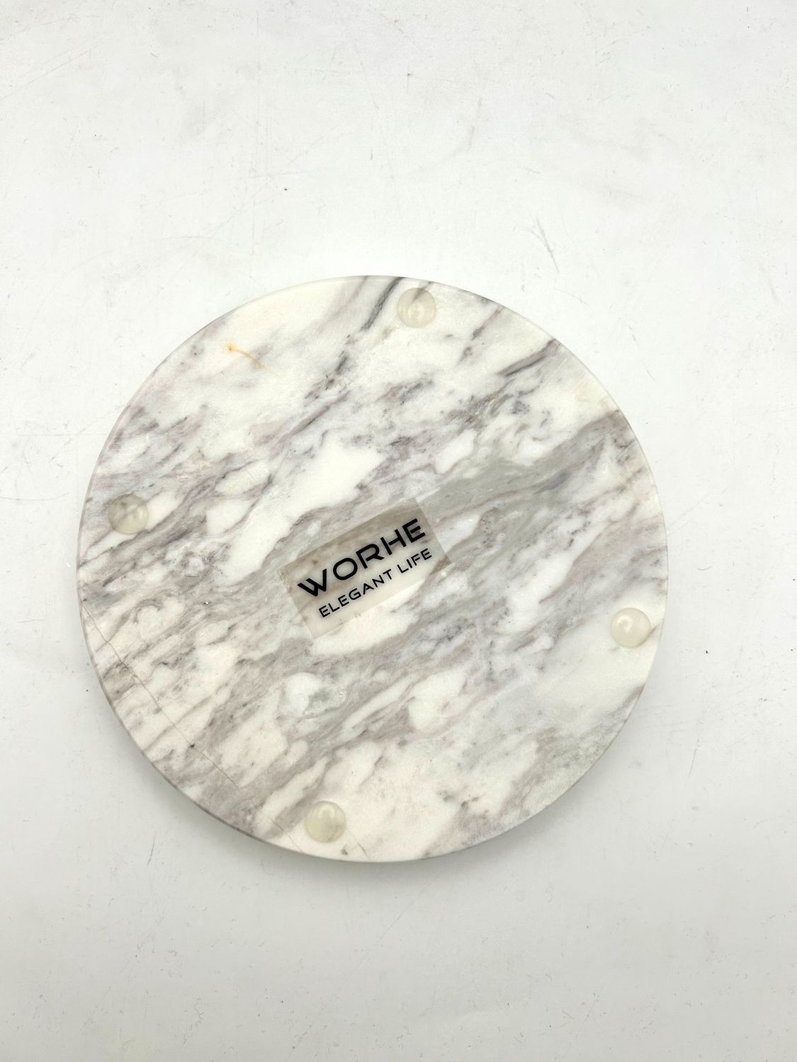 изменить фото на белый!!!    WORHE Naturalna marmurowa taca na pierścionki i biżuterię, okrągła дек