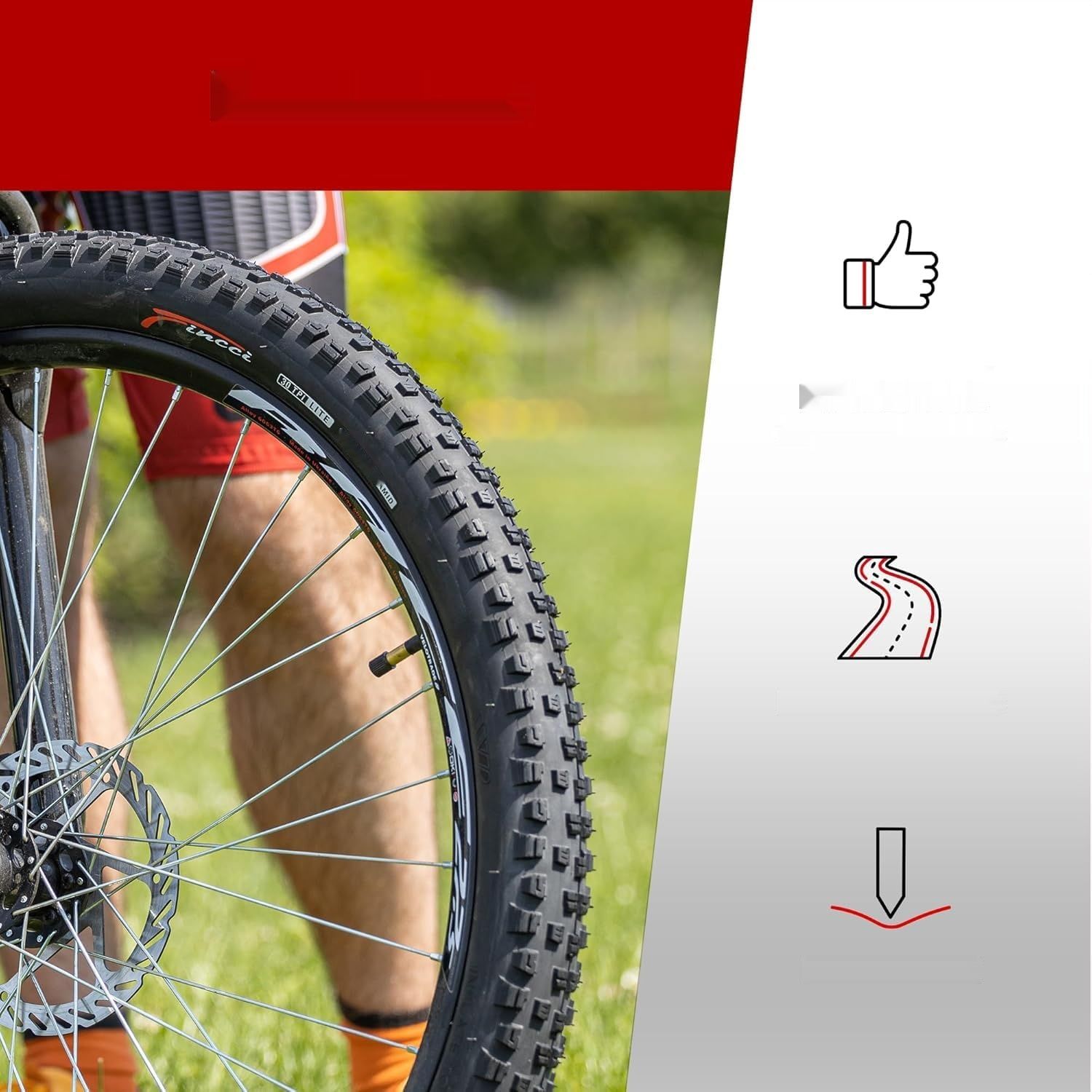Opony rowerowe Fincci MTB 27,5 x 2,35 cala – para składanych opon MTBz