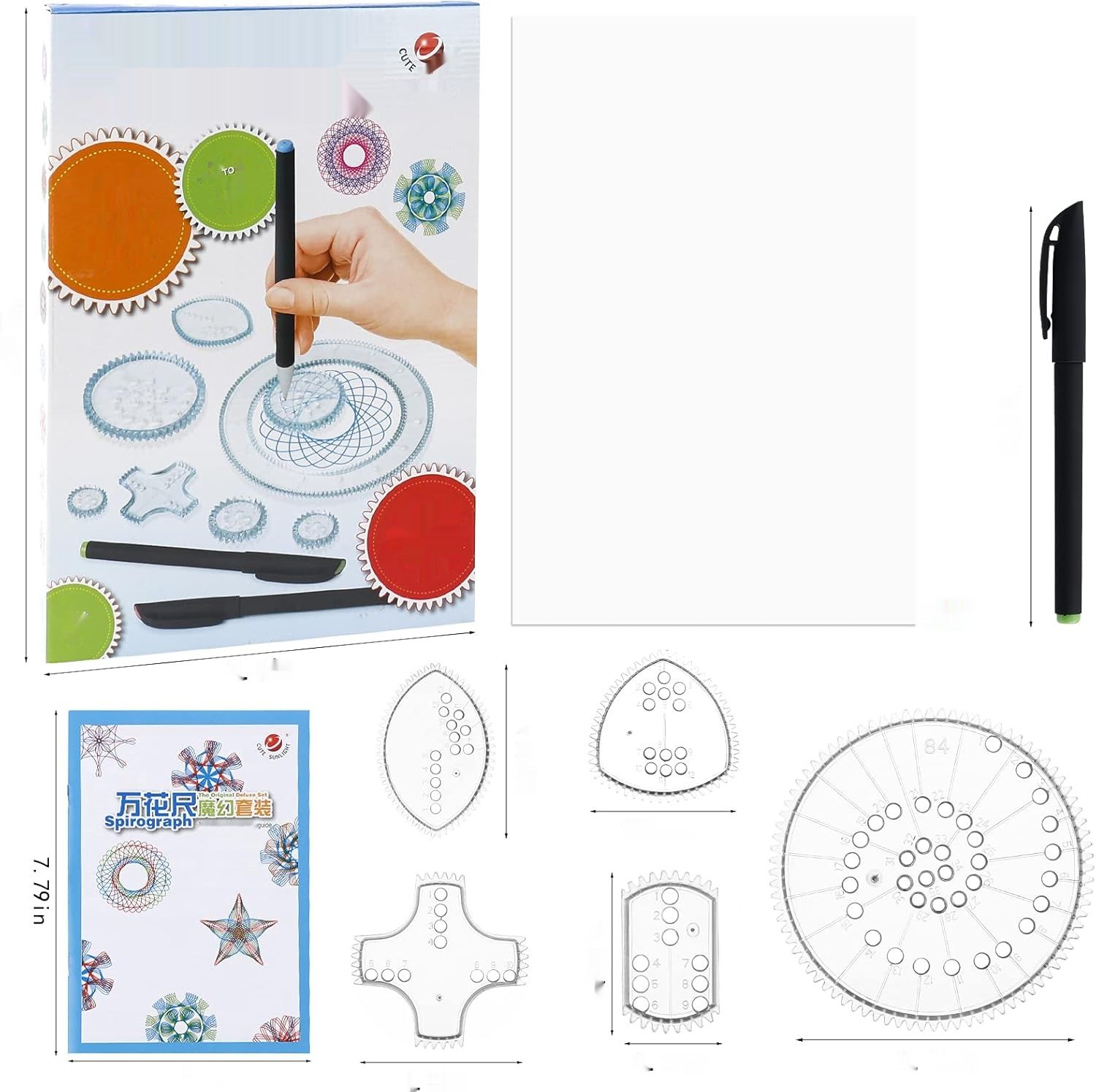 Gobesty Spirograph Zestaw Deluxe – 28 akcesoriów, narzędzie do rysowna