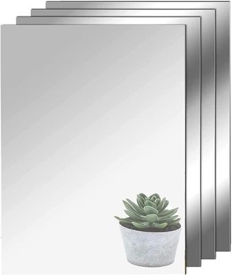 4 samoprzylepne lustrzane panele ścienne do salonu, dekoracyjne lustro