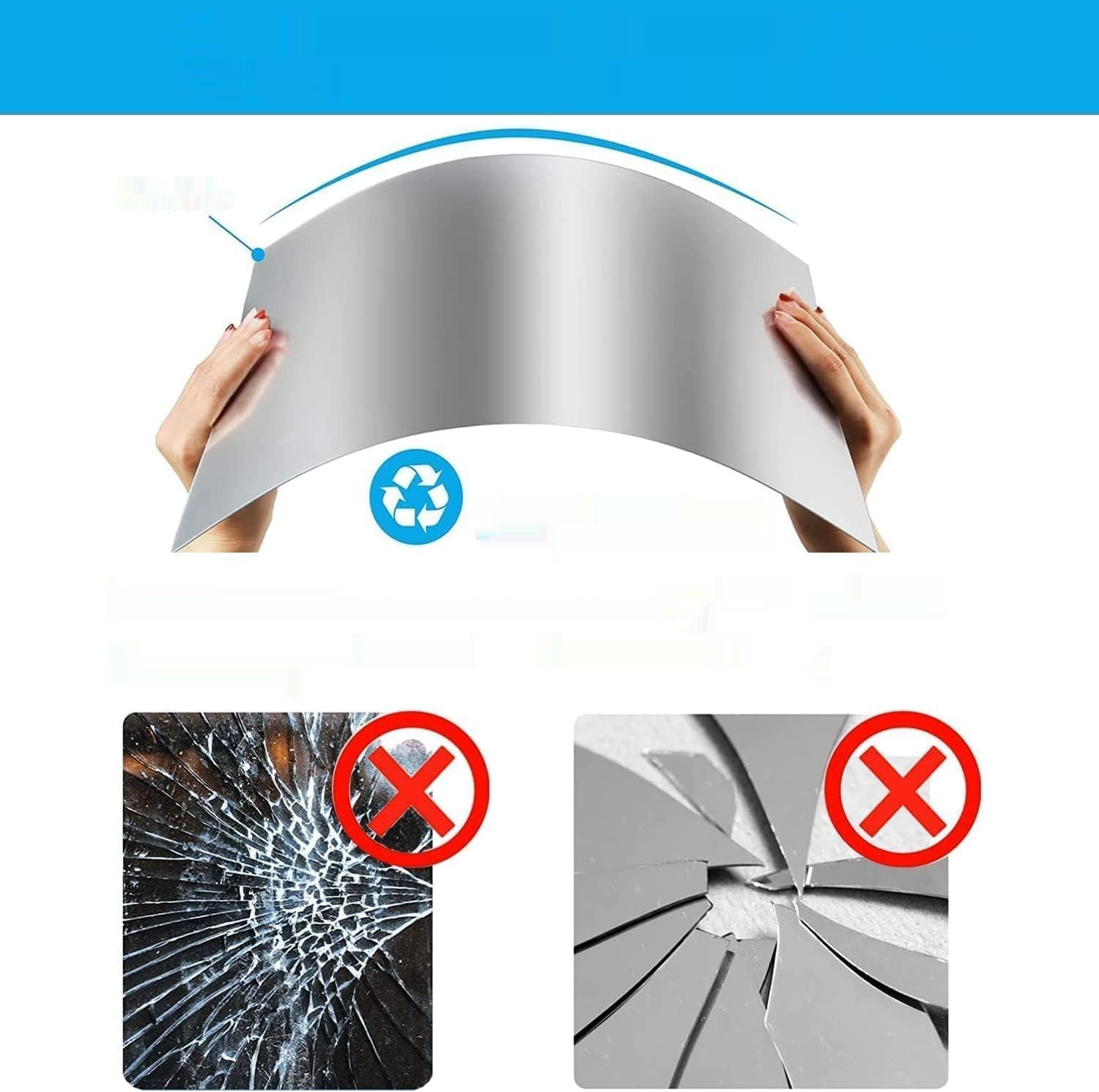 4 samoprzylepne lustrzane panele ścienne do salonu, dekoracyjne lustro