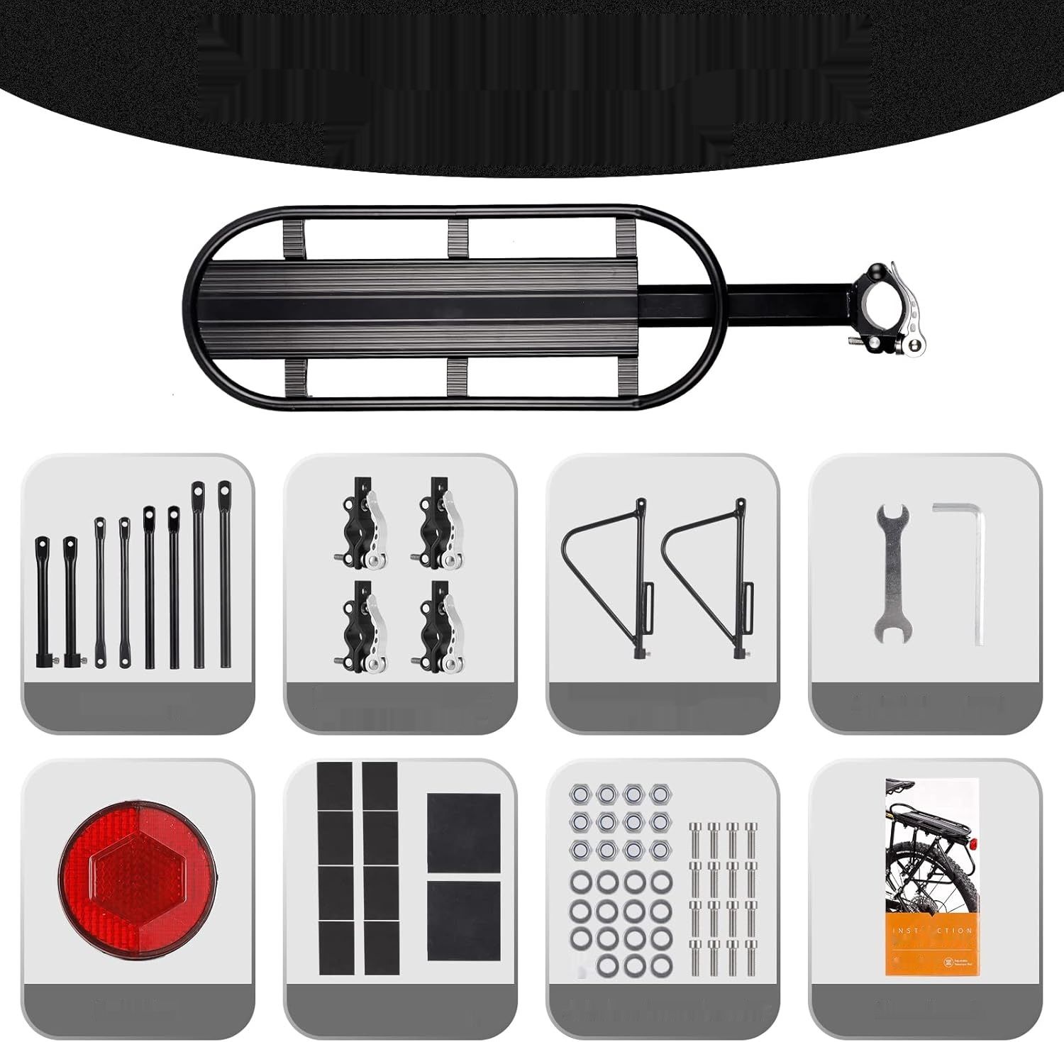 CHIMONA bagażnik rowerowy, szybkozamykacz, podwójna regulowana szyna,