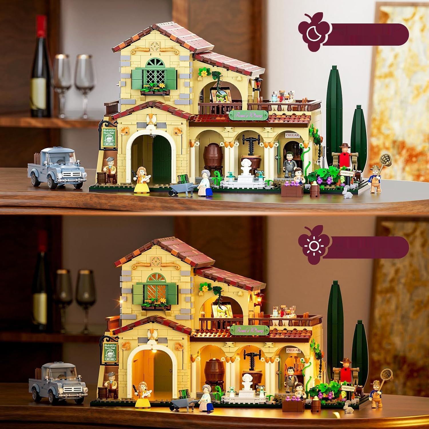 Zestaw Klocków z Oświetleniem „Toskańska Winnica” – 2800 El
