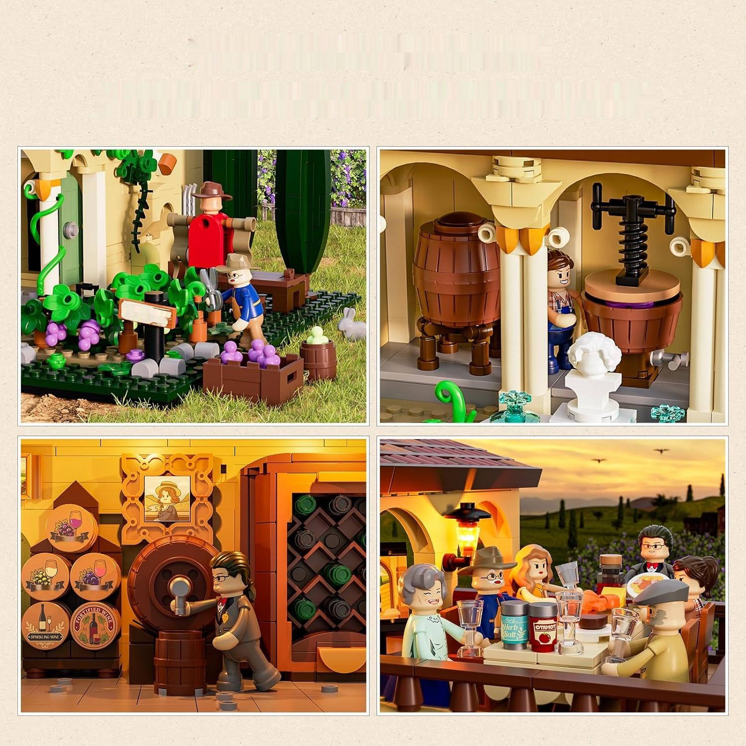 Zestaw Klocków z Oświetleniem „Toskańska Winnica” – 2800 El
