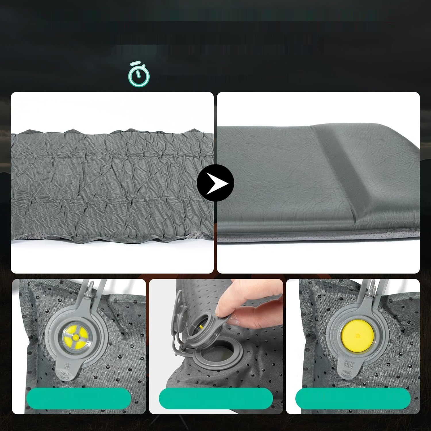 HIKENTURE Samopompująca się karimata 8 cm – materac kempingowy A1