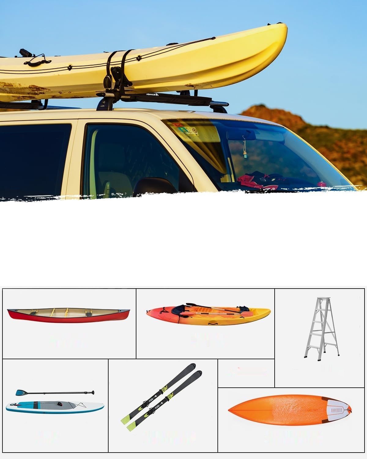 Abahub miękkie podkładki dachowe do deski surfingowej, SUP, kajaka