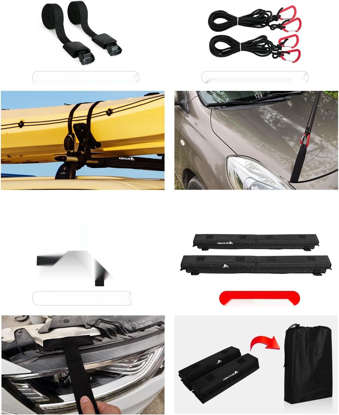 Abahub miękkie podkładki dachowe do deski surfingowej, SUP, kajaka