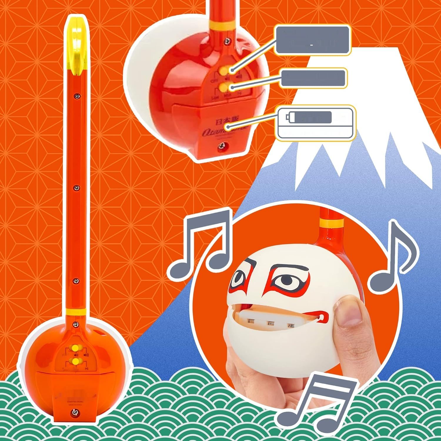 Otamatone Regular Kabuki – elektroniczny instrument muzyczny dla dzieci, młodzieży i dorosłych