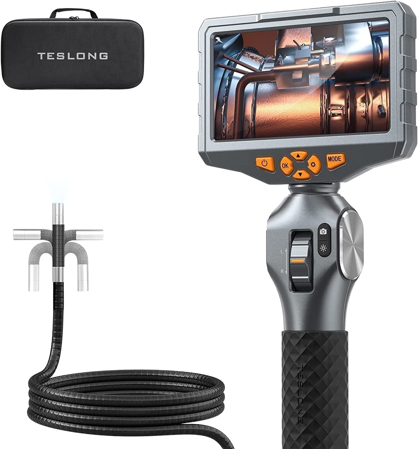 Teslong Endoskopkamera 6,5 mm z obrotową głowicą i ekranem 5.0'' IPS LCD (1,55 m)
