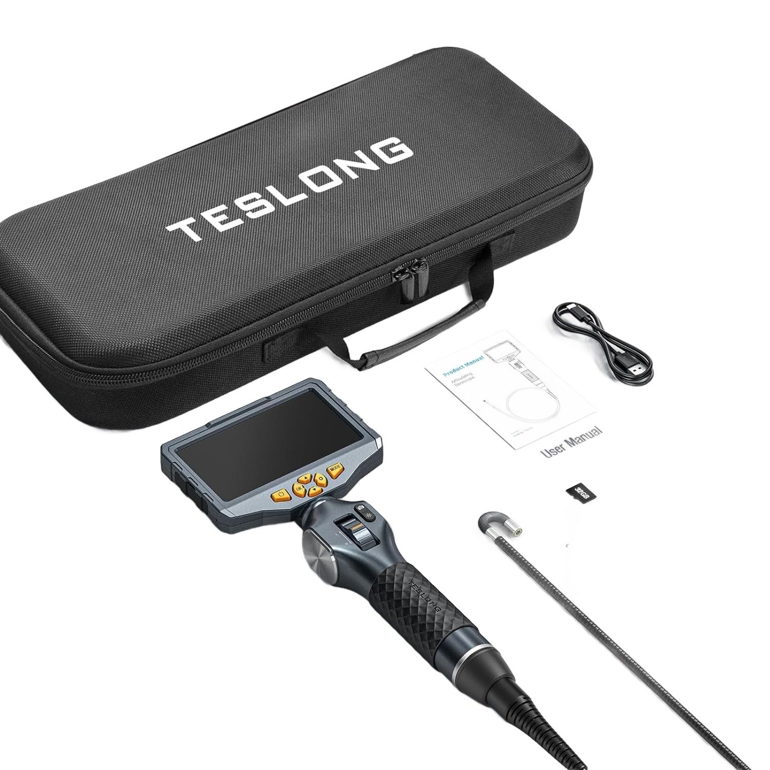 Teslong Endoskopkamera 6,5 mm z obrotową głowicą i ekranem 5.0'' IPS LCD (1,55 m)