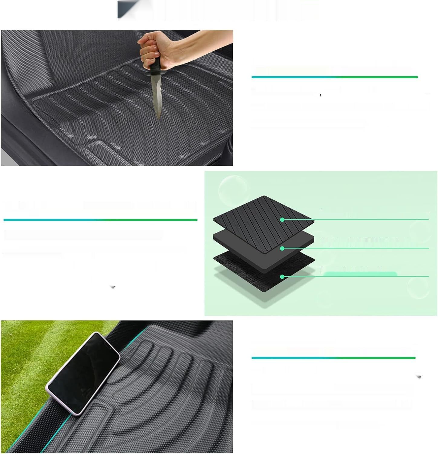 GAFAT Gumowe dywaniki do Tesla Model 3 2017-2022 / 2023 / 2024+ (Highland, Performance)