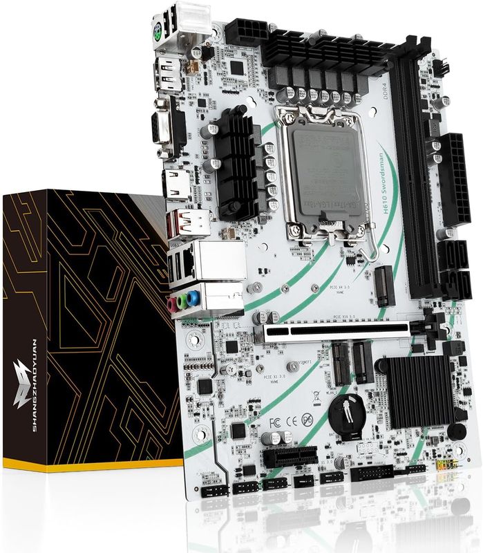 Płyta główna SHANGZHAOYUAN H610 LGA 1700 (μATX, 2×DDR4, SATA 3.0, USB
