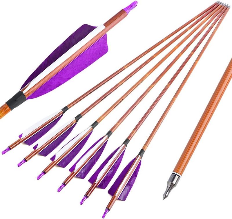 Strzały karbonowe ZSHJGJR Carbon Pfeile 12 szt. – fioletowe