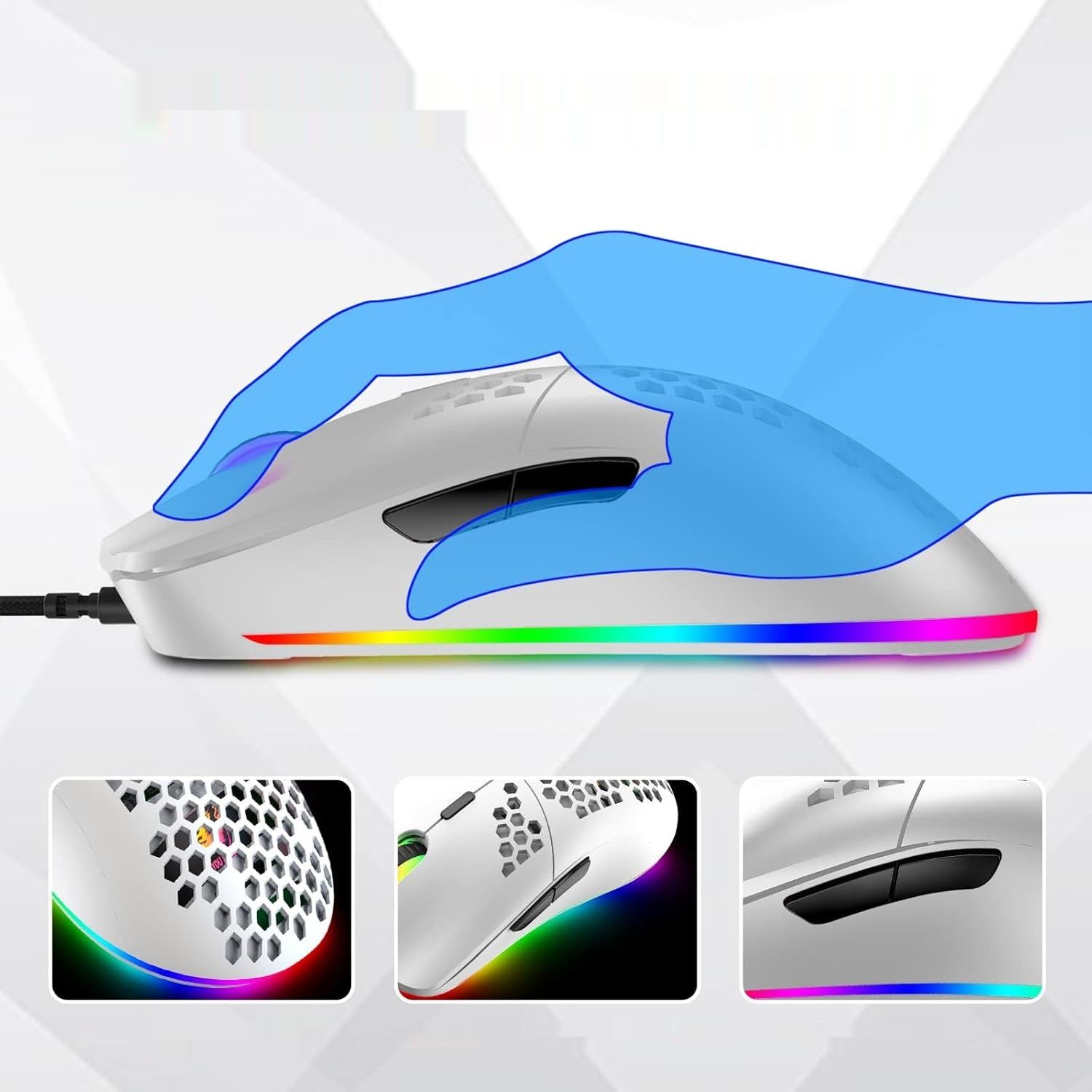 LexonElec MK21 – Zestaw klawiatura mechaniczna 60% UK + mysz gamingowa 6400 DPI + podkładka