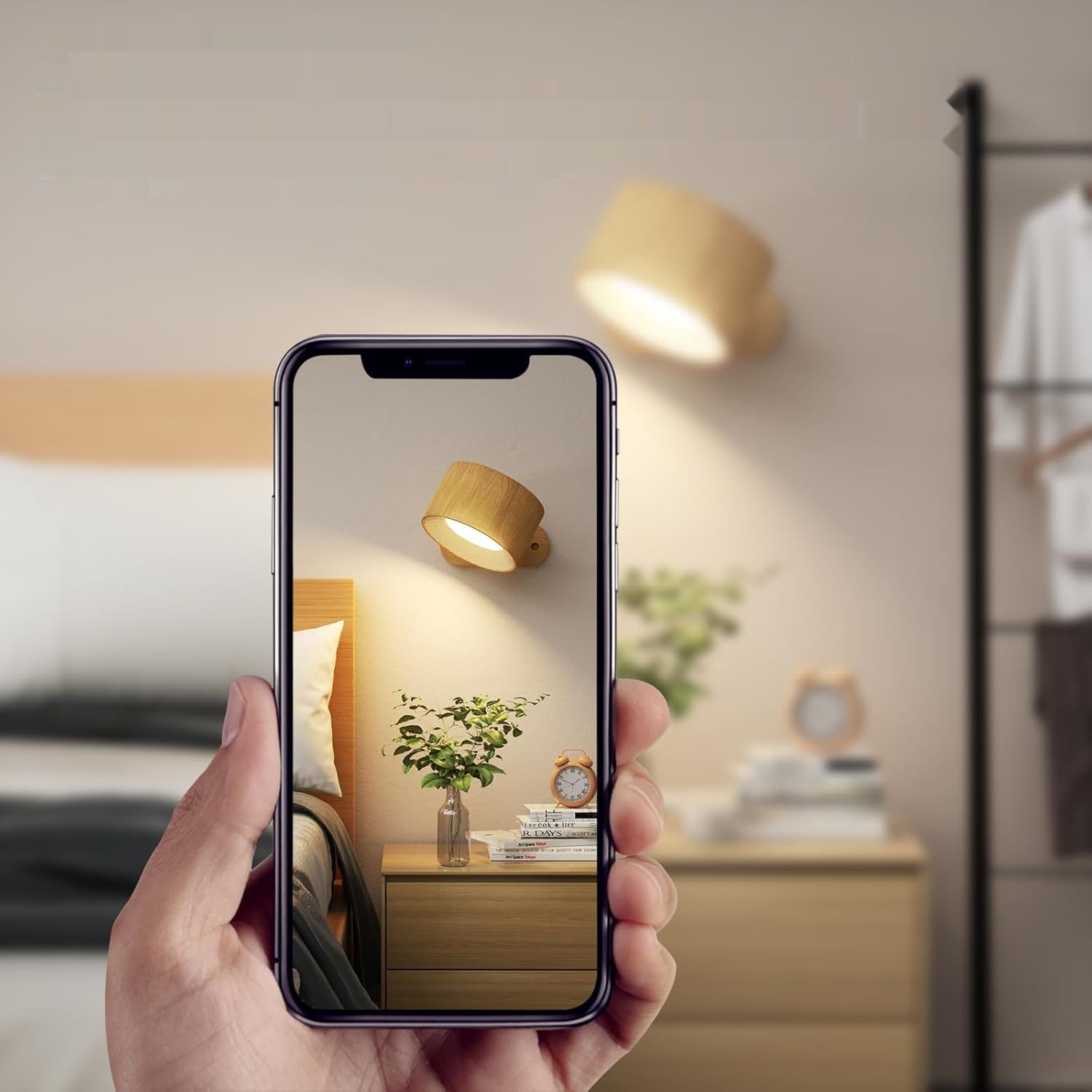 Feallive LED kinkiet wewnętrzny, lampka ścienna z akumulatorem 1 szt.,