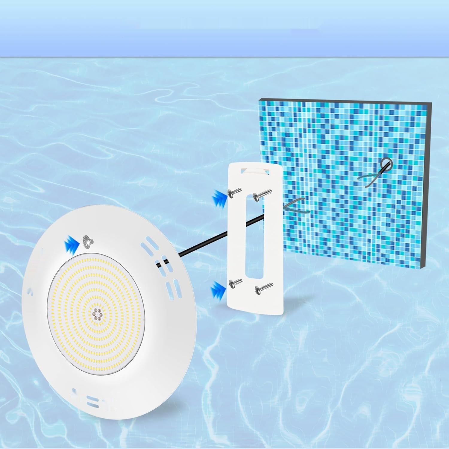 LyLmLe LED Lampa Basenowa 35W, Ultra‑płaska, Zalewana Żywicą, IP68, 12V, 6000K