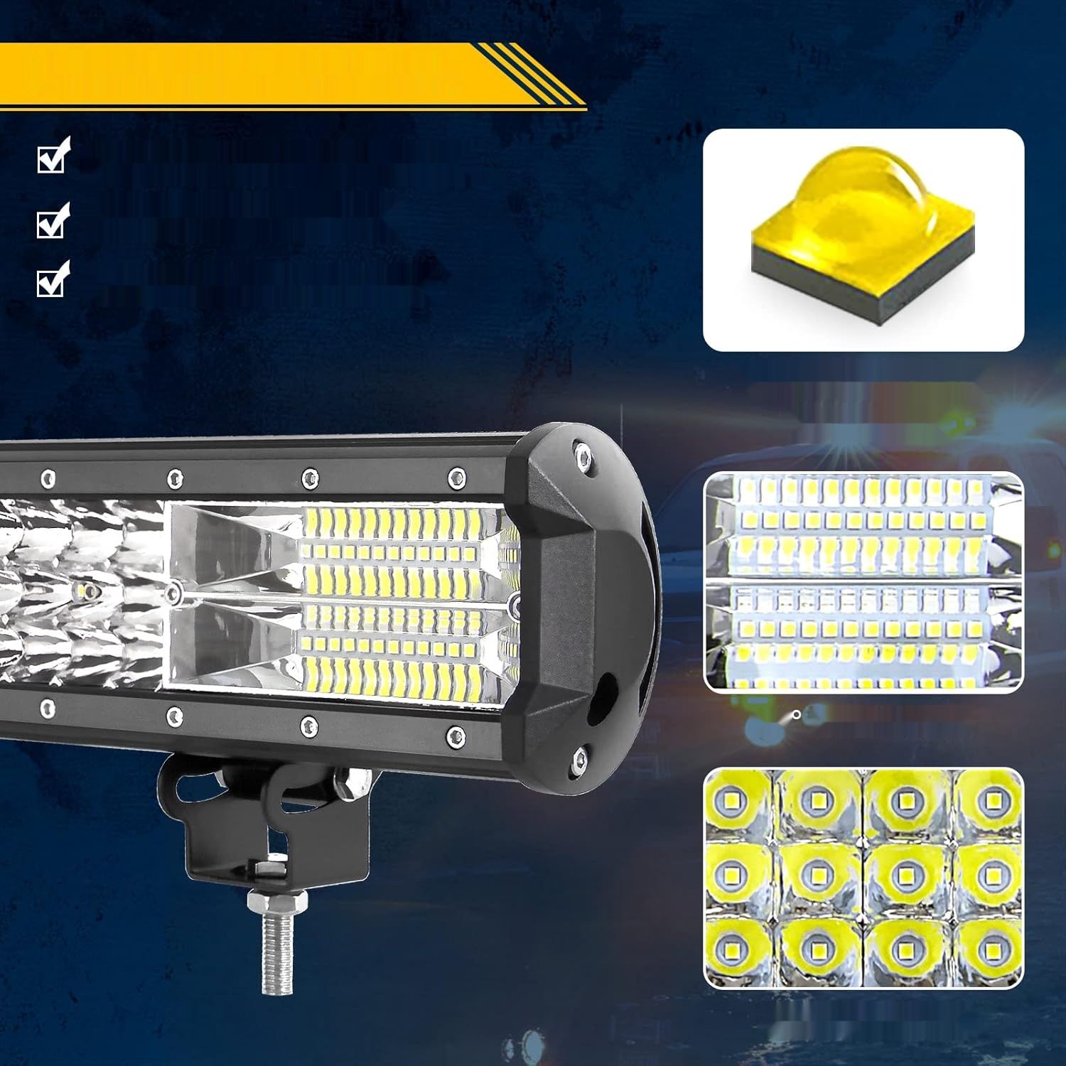 Willpower 22-calowy 324W pasek LED 12V 24V, wodoodporna belka oświetlę