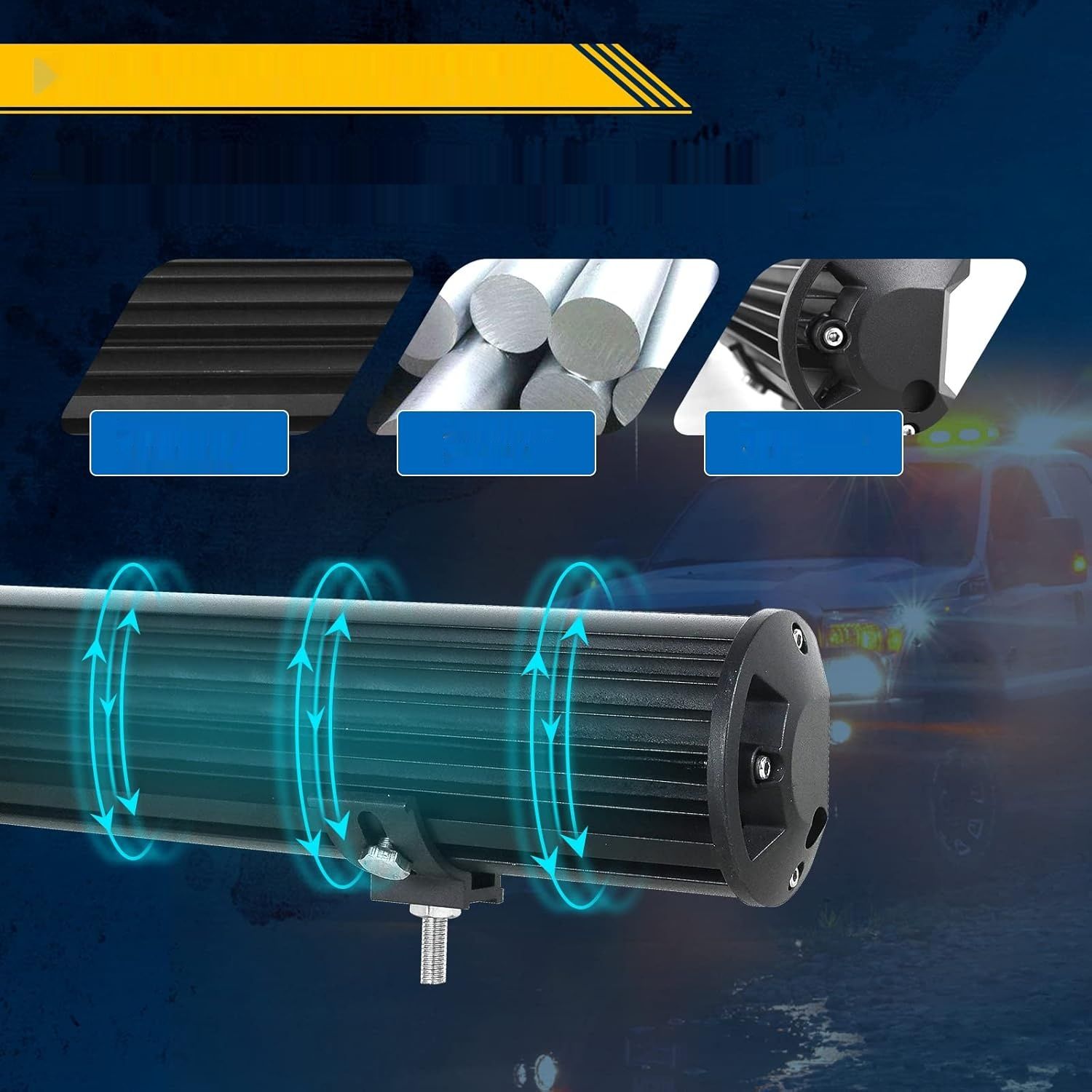 Willpower 22-calowy 324W pasek LED 12V 24V, wodoodporna belka oświetlę