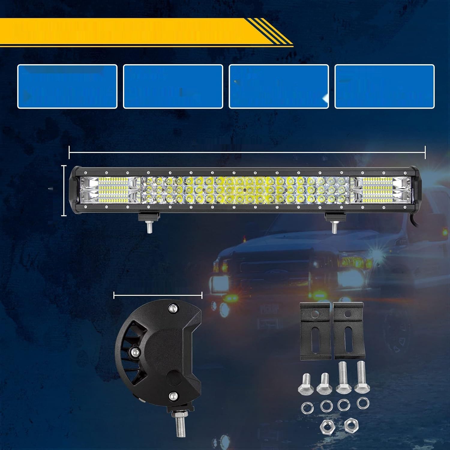Willpower 22-calowy 324W pasek LED 12V 24V, wodoodporna belka oświetlę