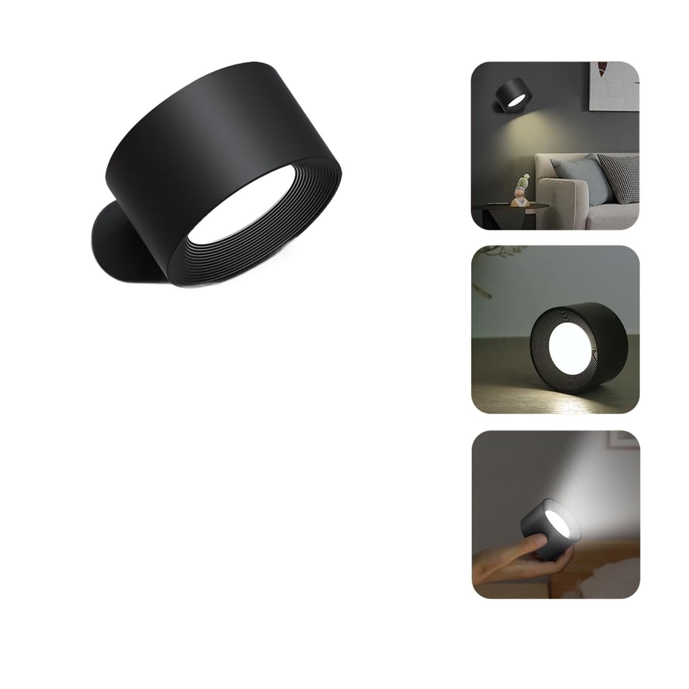 Feallive LED z akumulatorem – czarna, nowoczesna, dotykowa