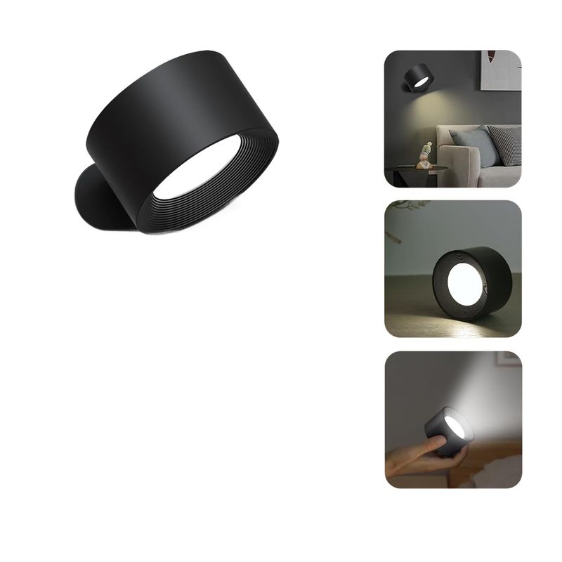 Feallive LED z akumulatorem – czarna, nowoczesna, dotykowa