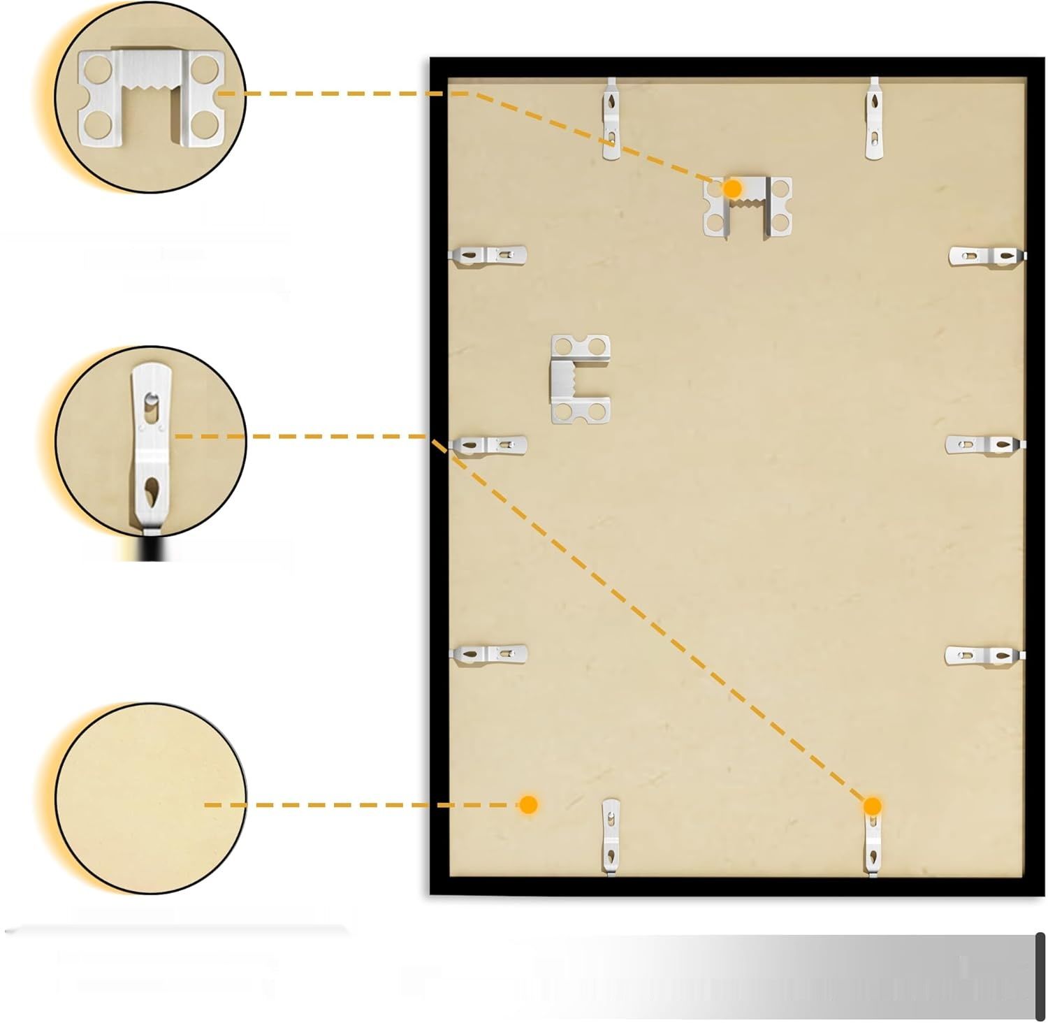 Tinkeps – Zestaw 2 czarnych ram 30 x 40 cm z plexi akrylową