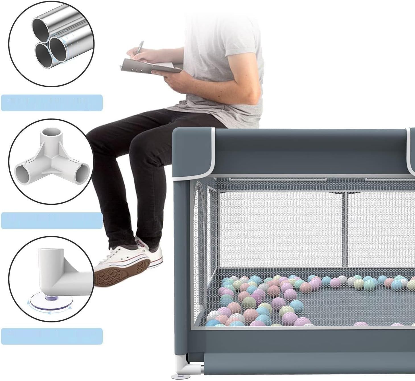 Whelping Box dla psów i szczeniąt | Kojec porodowy z poręczami