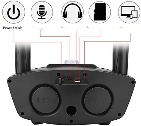 Bewinner Bezprzewodowy Głośnik Karaoke Bluetooth z Dwoma Mikrofonami – Czarny