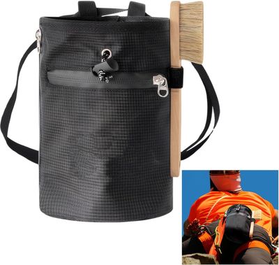 Saczek na magnezję PTJJXA 13×19 cm z pędzelkiem – czarny