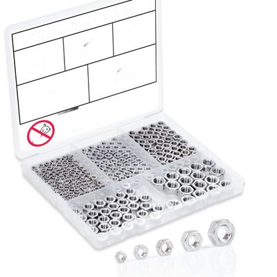 Zestaw 170 sztuk nakrętek sześciokątnych, zestaw nakrętek M3 M4 M5 M6