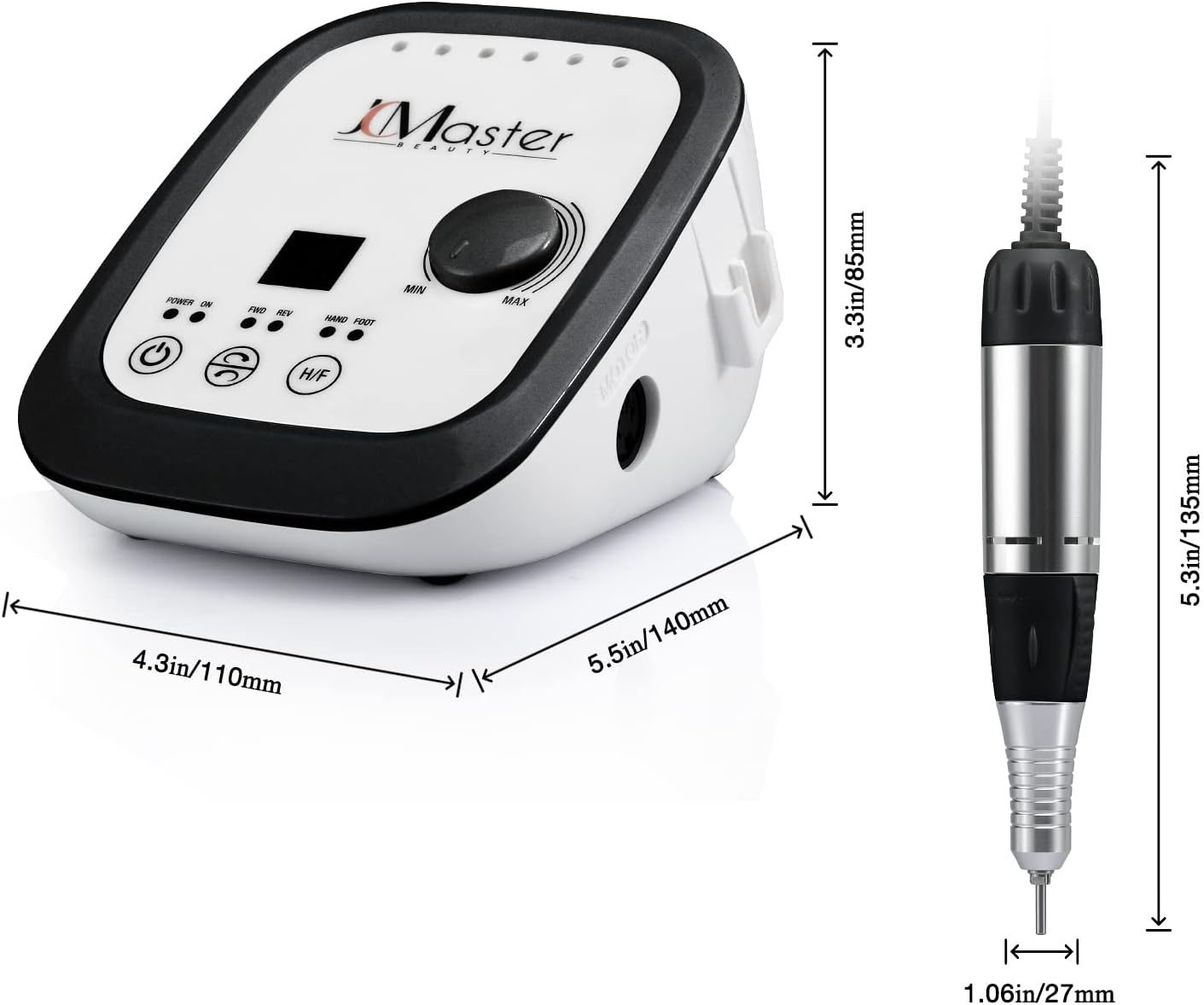 Frezarka do paznokci JCMaster Profi, maks. 35 000 obr./min