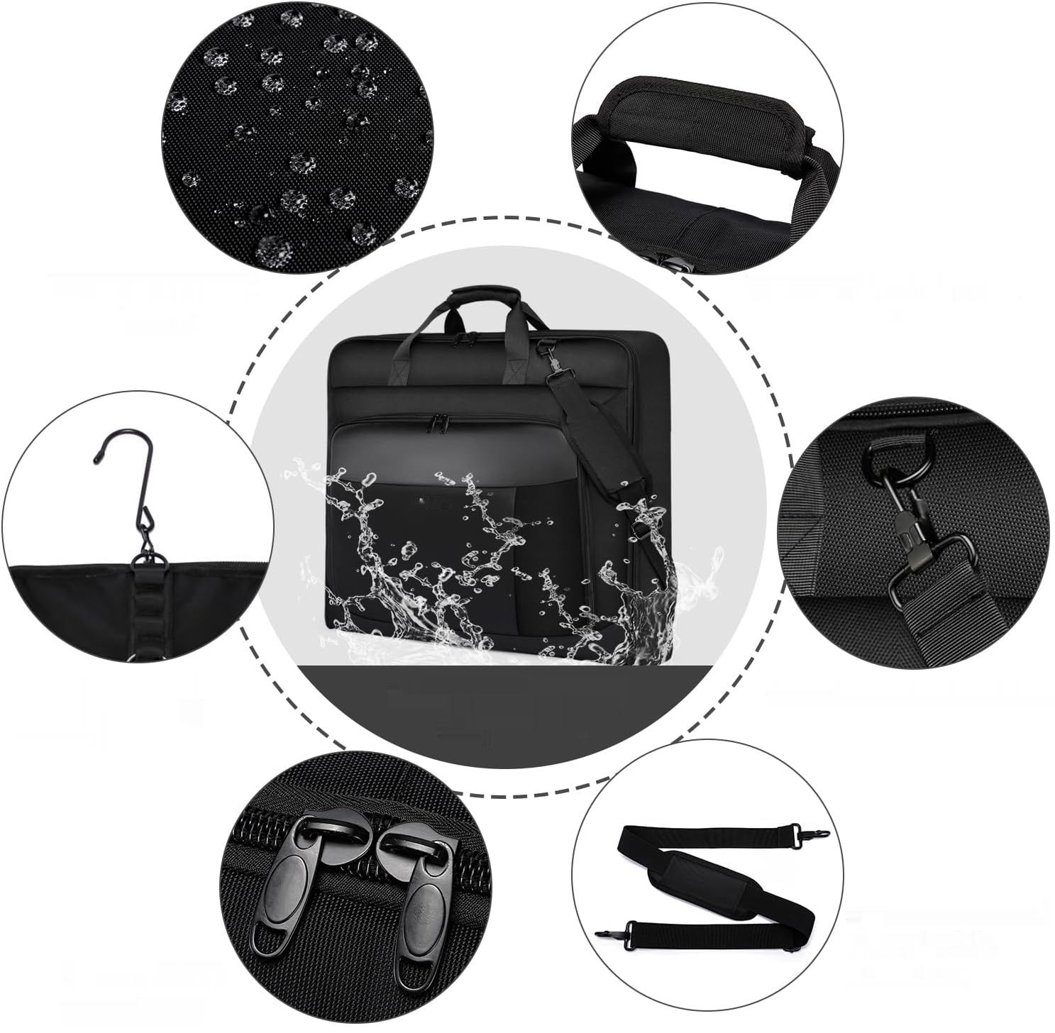 PUSLOM Męska torba podróżna na garnitury na 3 komplety