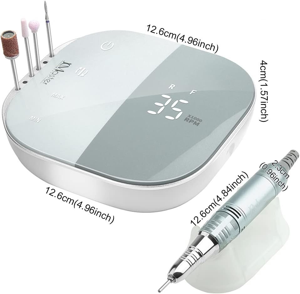 JCMASTER Profesjonalna frezarka do paznokci 35 000 obr./min z wyświetlaczem LED i panelem dotykowym<