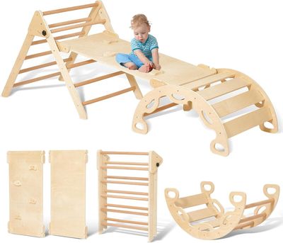 Gigantyczna fasolka 5‑w‑1 montessoriański trójkąt wspinaczkowy z łukем