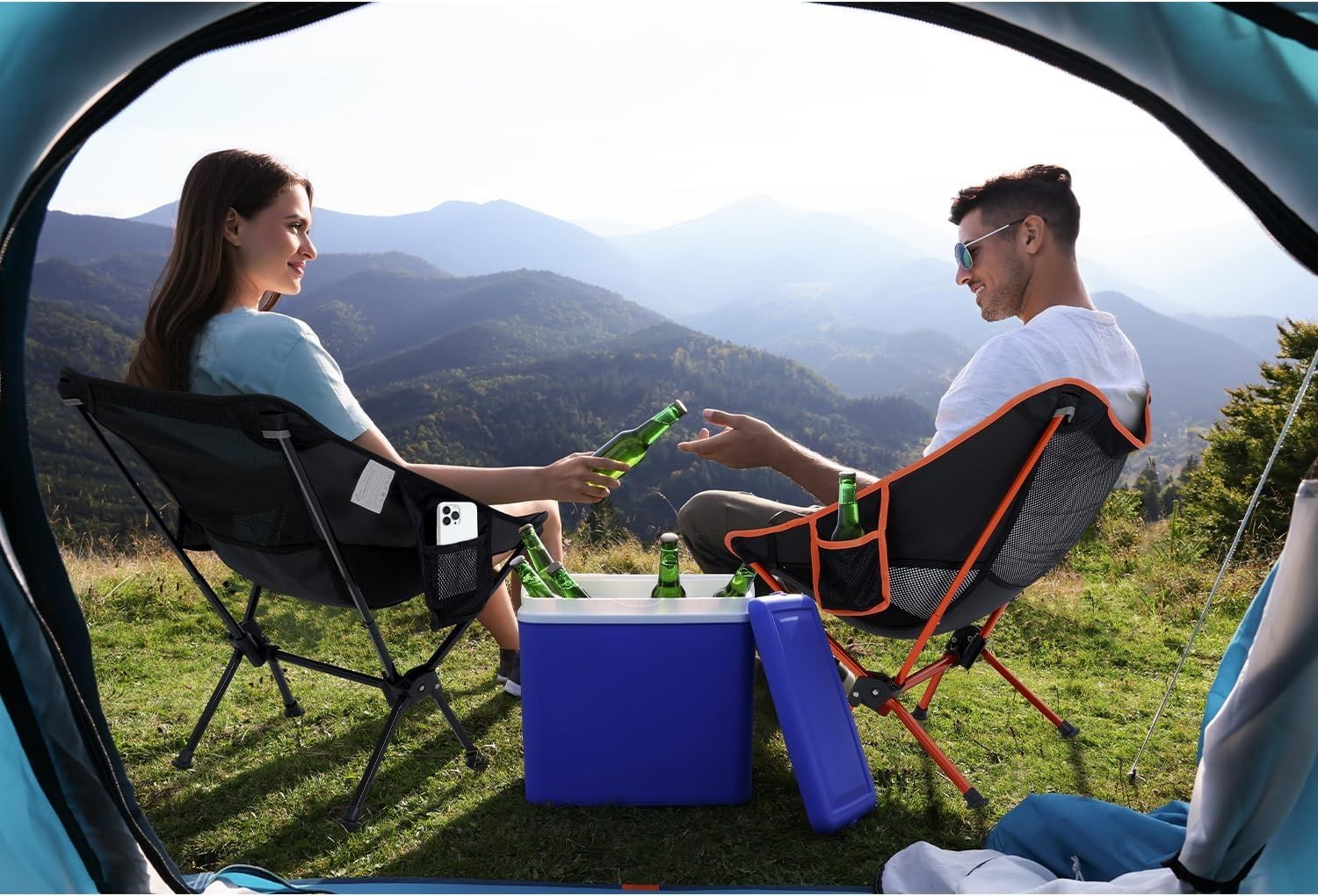 изменить цвет на черный.   Składane krzesło campingowe, krzesło turystyczne o małych wymiarach po