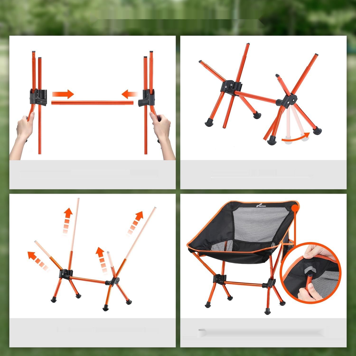 изменить цвет на черный.   Składane krzesło campingowe, krzesło turystyczne o małych wymiarach po