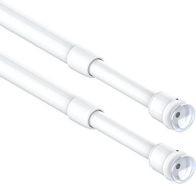 3 sztuki karniszy zaciskowych 45–60 cm, bez wiercenia – GDEVKHN, biały