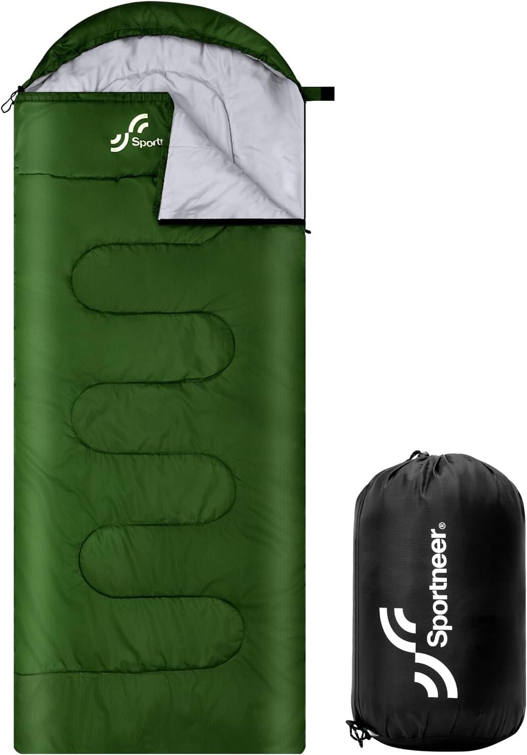 Śpiwór Sportneer Outdoor 3–4 Sezonowy 220×85 cm – Zielony