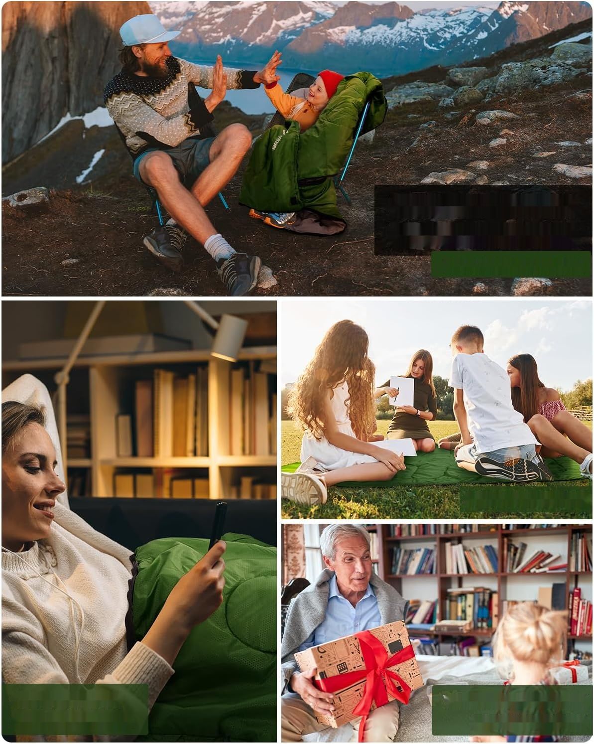 Śpiwór Sportneer Outdoor 3–4 Sezonowy 220×85 cm – Zielony