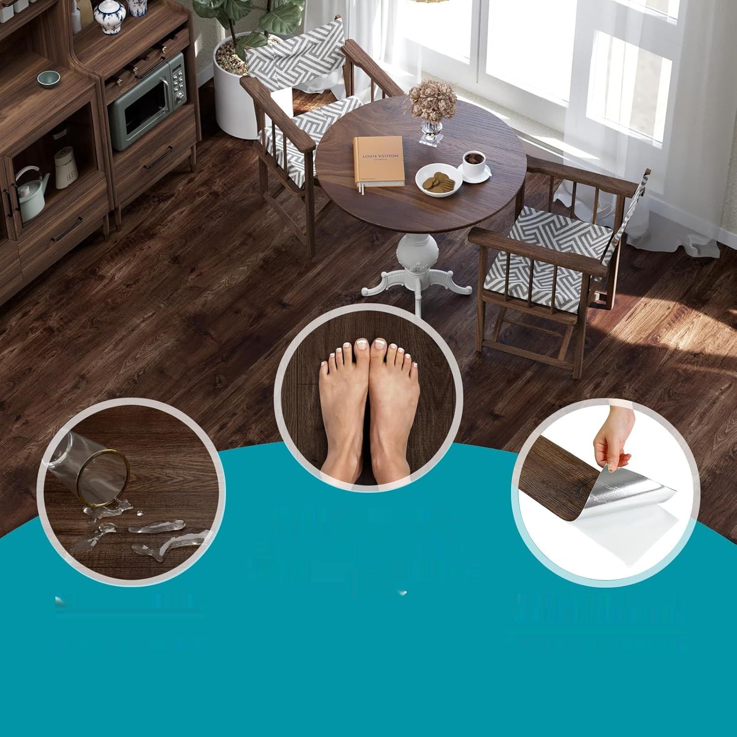 Oxdigi Samoprzylepne panele winylowe PVC, efekt drewna, 1,67 m², kolor orzech