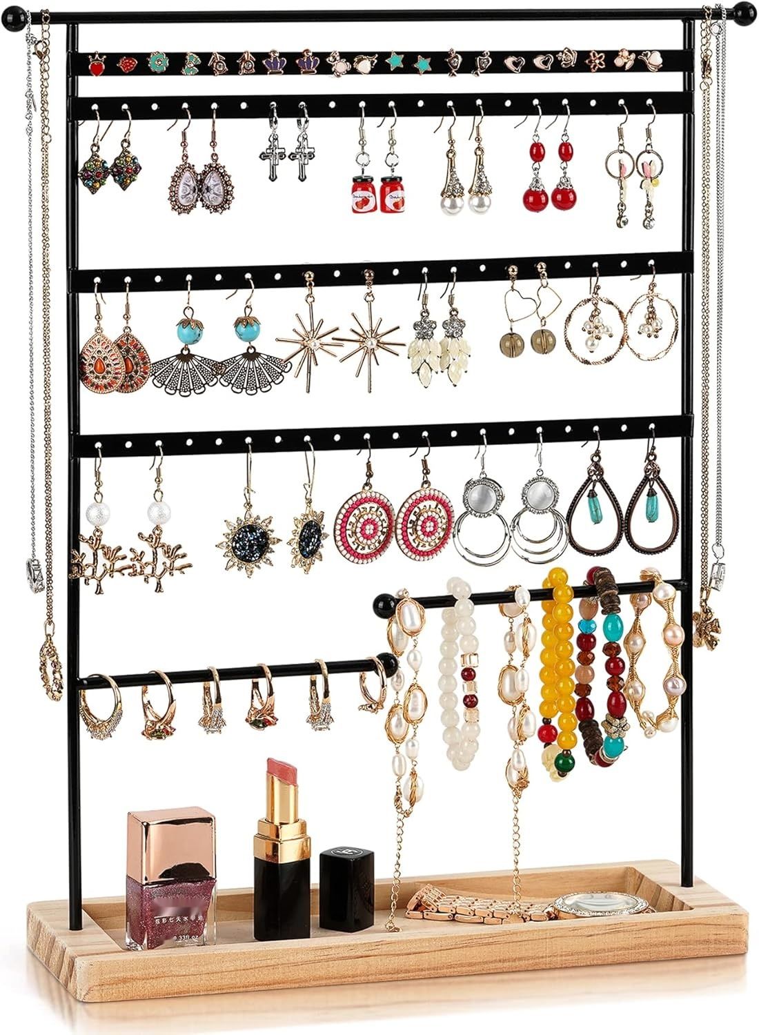 QILICZ Stojak na biżuterię – 80 otworów – Stojak na kolczyki