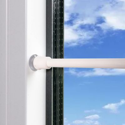 GDEVKHN – 2 sztuki teleskopowych karniszy zaciskowych 45–60 cm, biały